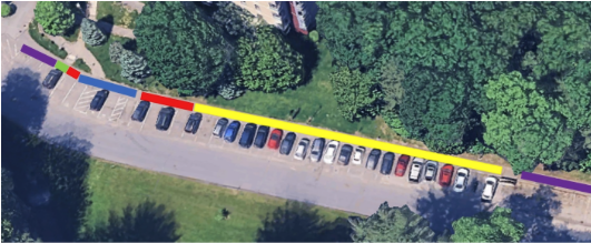 Lot b Parking labeled based on use