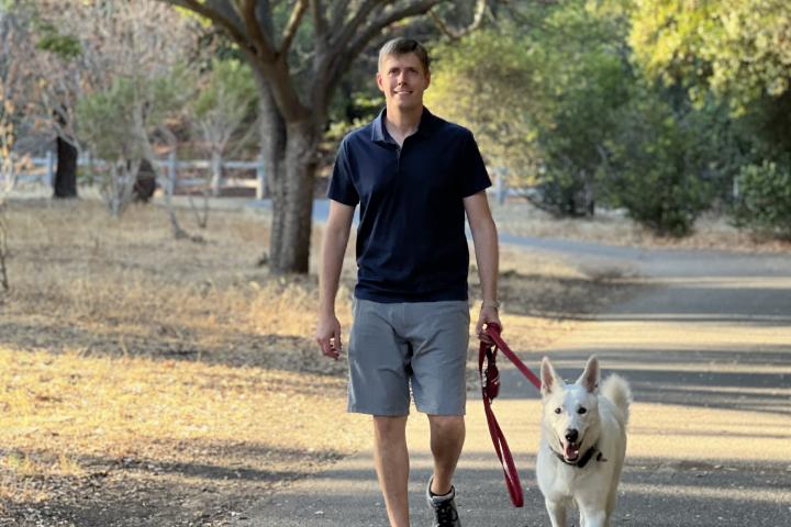 Matt Hill Matt Hill walking his dog