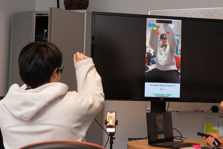 Students Testing AI and AR Interface 