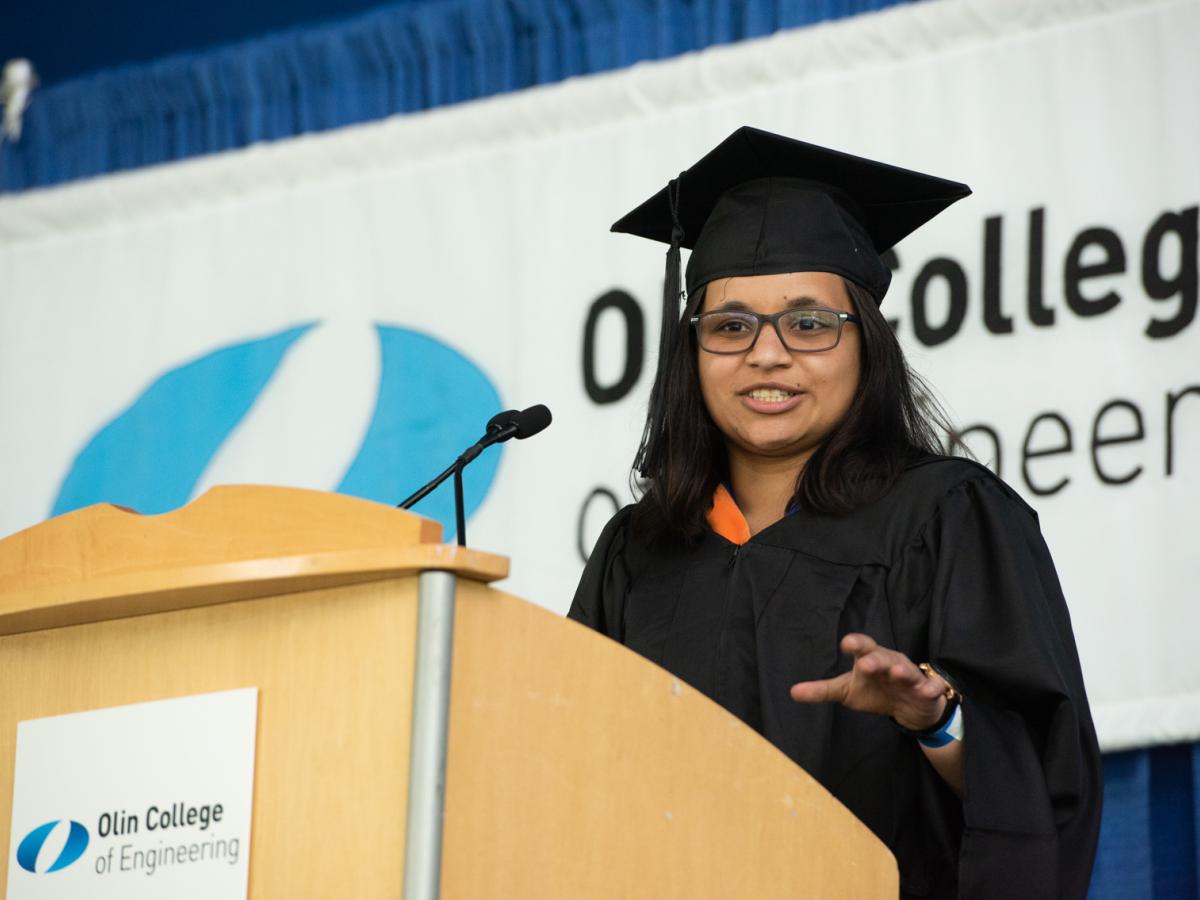 Anusha Datar, selected by her peers to speak on behalf of the Class of 2021. Anusha Datar, selected by her peers to speak on behalf of the Class of 2021.