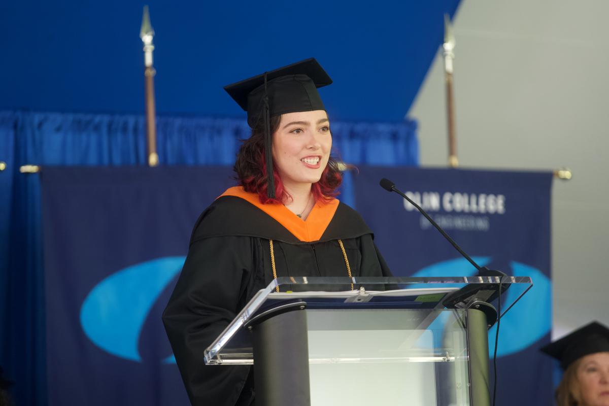 Isabel Serrato speaking at commencement Isabel Serrato speaking at commencement