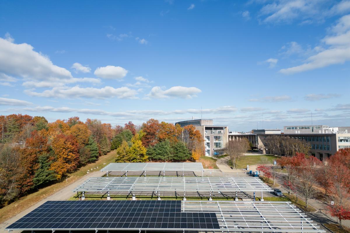 Olin Lot A - Solar Panel Construction Image taken by Professor Helen Donis-Keller of Olin Lot A