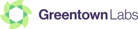 Greentown Labs Logo Greentown Labs Logo Green shape and purple name