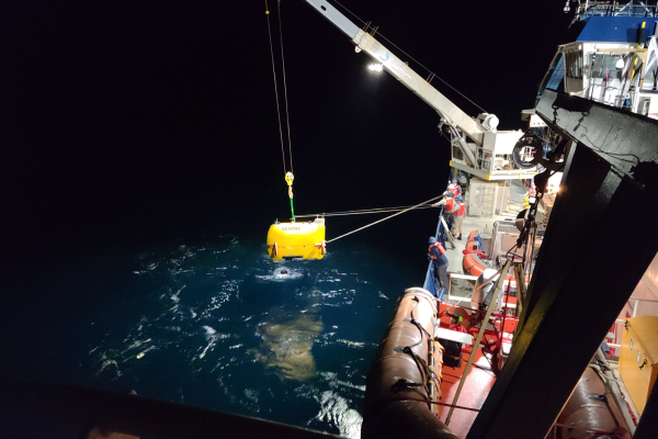 Deep Sea Research Expedition - researchers unloading device