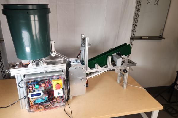 A prototype of the automated fruit sorting machine.
