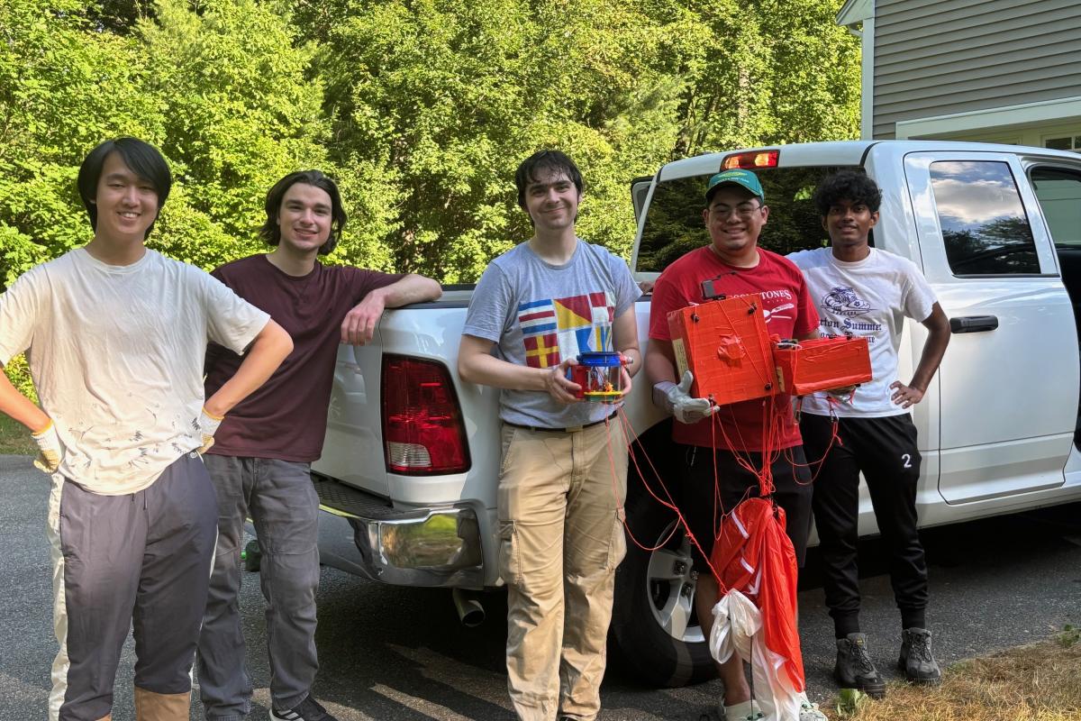 Members of the NASA Science Activation (SciAct) Summer Research Team pose with recovered payload from their high-altitude weather balloon. Members of the NASA Science Activation (SciAct) Summer Research Team pose with recovered payload from their high-altitude weather balloon.
