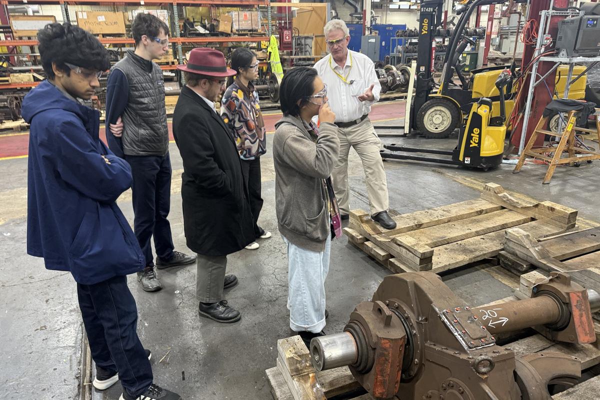 The How-It's-Made IRL Co-Curricular students at the Massachusetts Bay Transit Authority (MBTA) maintenance facilities.