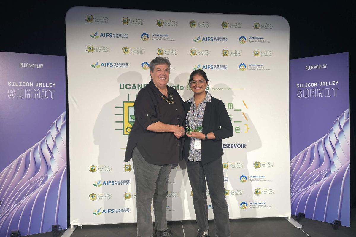 Swasti Jain '26 at the Farm Robotics Challenge Awards Ceremony