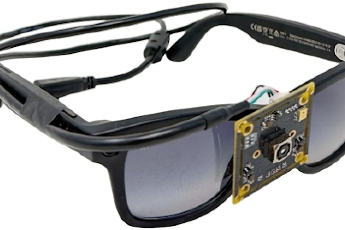 A pair of Multimodal AI assistant smart glasses designed by the ACROSS Center team.