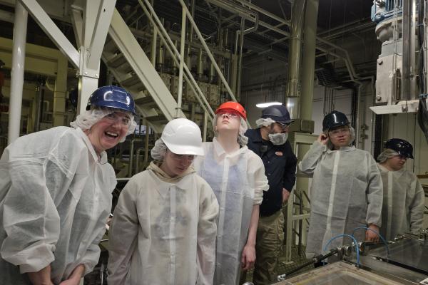 Students and Staff pose while on the Barilla factory tour. 