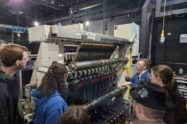 Students learning about the Kodak manufacturing process. 