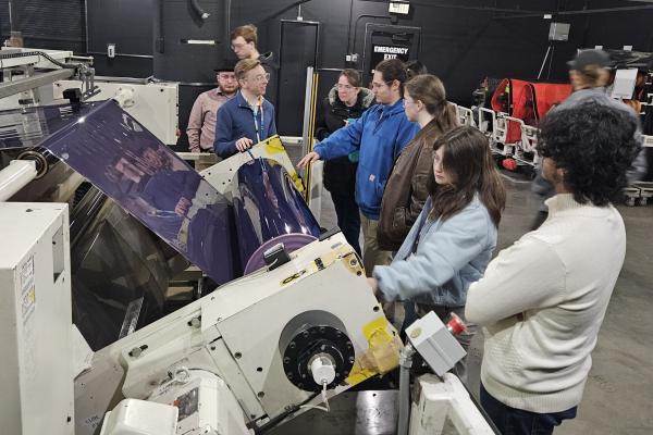 Students learning about the Kodak manufacturing process. 