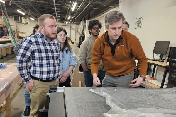 Students learn about The Moore Brothers Company manufacturing process. 